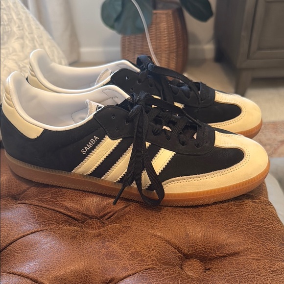 adidas Shoes - adidas Samba Sneakers - Black & Cream with Gum Sole